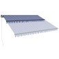 vidaXL Einziehbare Markise Handbetrieben 400 x 300 cm Blau und Weiß vidaXL Einziehbare Markise Handbetrieben 400 x 300 cm Blau und Weiß