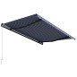 vidaXL Einziehbare Markise Handbetrieben 400 x 300 cm Blau und Weiß vidaXL Einziehbare Markise Handbetrieben 400 x 300 cm Blau und Weiß