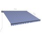 vidaXL Einziehbare Markise Handbetrieben 400 x 300 cm Blau und Weiß vidaXL Einziehbare Markise Handbetrieben 400 x 300 cm Blau und Weiß