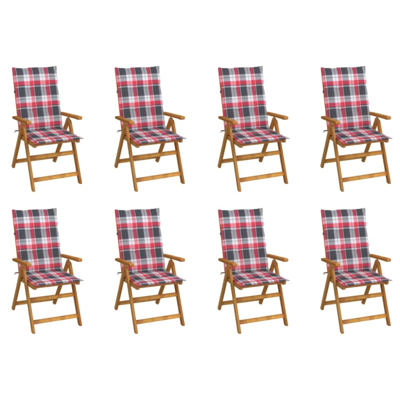 vidaXL Klappbare Gartenstühle mit Kissen 8 Stk. Massivholz Akazie vidaXL Klappbare Gartenstühle mit Kissen 8 Stk. Massivholz Akazie