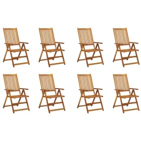 vidaXL Klappbare Gartenstühle mit Kissen 8 Stk. Massivholz Akazie
