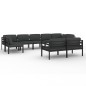 vidaXL 9-tlg. Garten-Lounge-Set mit Kissen Aluminium Anthrazit vidaXL 9-tlg. Garten-Lounge-Set mit Kissen Aluminium Anthrazit