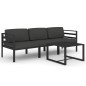 vidaXL 4-tlg. Garten-Lounge-Set mit Kissen Aluminium Anthrazit vidaXL 4-tlg. Garten-Lounge-Set mit Kissen Aluminium Anthrazit