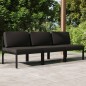 vidaXL Gartensofa 3-Sitzer mit Kissen Aluminium Anthrazit vidaXL Gartensofa 3-Sitzer mit Kissen Aluminium Anthrazit