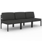vidaXL Gartensofa 3-Sitzer mit Kissen Aluminium Anthrazit vidaXL Gartensofa 3-Sitzer mit Kissen Aluminium Anthrazit