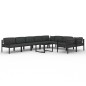 vidaXL 10-tlg. Garten-Lounge-Set mit Kissen Aluminium Anthrazit vidaXL 10-tlg. Garten-Lounge-Set mit Kissen Aluminium Anthrazit