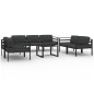 vidaXL 8-tlg. Garten-Lounge-Set mit Kissen Aluminium Anthrazit vidaXL 8-tlg. Garten-Lounge-Set mit Kissen Aluminium Anthrazit