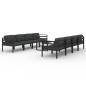 vidaXL 9-tlg. Garten-Lounge-Set mit Kissen Aluminium Anthrazit vidaXL 9-tlg. Garten-Lounge-Set mit Kissen Aluminium Anthrazit
