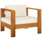 vidaXL 5-tlg. Garten-Lounge-Set mit Cremeweißen Kissen Massivholz vidaXL 5-tlg. Garten-Lounge-Set mit Cremeweißen Kissen Massivholz