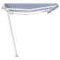 Gelenkarmmarkise Einziehbar mit LED 600x350 cm Blau und Weiß Gelenkarmmarkise Einziehbar mit LED 600x350 cm Blau und Weiß