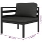 vidaXL 5-tlg. Garten-Lounge-Set mit Kissen Aluminium Anthrazit vidaXL 5-tlg. Garten-Lounge-Set mit Kissen Aluminium Anthrazit