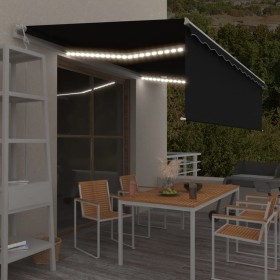 vidaXL Markise Automatisch mit Rollo LED Windsensor 5x3m Anthrazit 