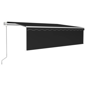 vidaXL Markise Automatisch mit Rollo LED Windsensor 5x3m Anthrazit 