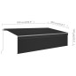 vidaXL Markise Manuell Einziehbar mit Rollo 5x3 m Anthrazit vidaXL Markise Manuell Einziehbar mit Rollo 5x3 m Anthrazit