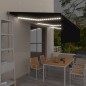 vidaXL Markise Manuell Einziehbar mit Rollo & LED 6x3 m Anthrazit vidaXL Markise Manuell Einziehbar mit Rollo & LED 6x3 m Anthrazit