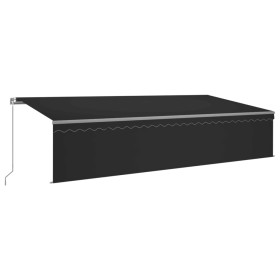 vidaXL Markise Manuell Einziehbar mit Rollo & LED 6x3 m Anthrazit