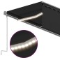 vidaXL Markise Manuell Einziehbar mit Rollo & LED 6x3 m Anthrazit vidaXL Markise Manuell Einziehbar mit Rollo & LED 6x3 m Anthrazit