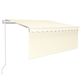 vidaXL Markise Automatisch mit Rollo LED Windsensor 3x2,5 m Creme  