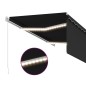 vidaXL Markise Manuell Einziehbar mit Rollo & LED 3x2,5m Anthrazit vidaXL Markise Manuell Einziehbar mit Rollo & LED 3x2,5m Anthrazit