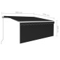 vidaXL Markise Manuell Einziehbar mit Rollo & LED 3x2,5m Anthrazit vidaXL Markise Manuell Einziehbar mit Rollo & LED 3x2,5m Anthrazit