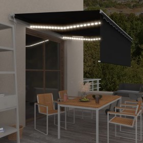 vidaXL Markise Automatisch mit Rollo LED Windsensor 4x3 m Anthrazit 