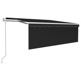 vidaXL Markise Automatisch mit Rollo LED Windsensor 4x3 m Anthrazit 