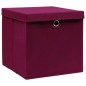 vidaXL Aufbewahrungsboxen mit Deckeln 10 Stk. Dunkelrot 32x32x32cm vidaXL Aufbewahrungsboxen mit Deckeln 10 Stk. Dunkelrot 32x32x32cm