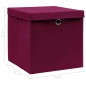 vidaXL Aufbewahrungsboxen mit Deckeln 10 Stk. Dunkelrot 32x32x32cm vidaXL Aufbewahrungsboxen mit Deckeln 10 Stk. Dunkelrot 32x32x32cm