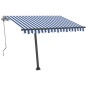 vidaXL Standmarkise Manuell Einziehbar 350x250 cm Blau/Weiß vidaXL Standmarkise Manuell Einziehbar 350x250 cm Blau/Weiß