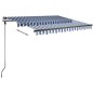 vidaXL Standmarkise Manuell Einziehbar 350x250 cm Blau/Weiß vidaXL Standmarkise Manuell Einziehbar 350x250 cm Blau/Weiß