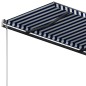 vidaXL Standmarkise Manuell Einziehbar 350x250 cm Blau/Weiß vidaXL Standmarkise Manuell Einziehbar 350x250 cm Blau/Weiß