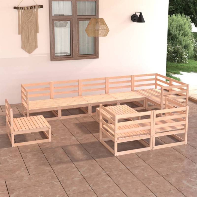 vidaXL 10-tlg. Garten-Lounge-Set Massivholz Kiefer vidaXL 10-tlg. Garten-Lounge-Set Massivholz Kiefer