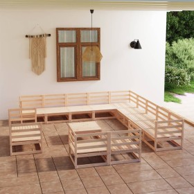 vidaXL 14-tlg. Garten-Lounge-Set Massivholz Kiefer