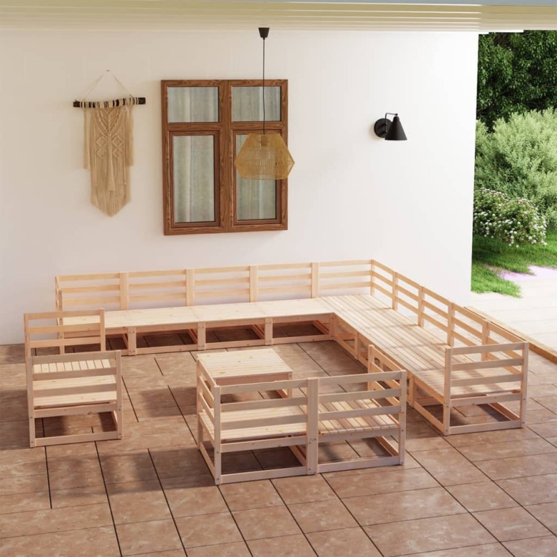 vidaXL 14-tlg. Garten-Lounge-Set Massivholz Kiefer vidaXL 14-tlg. Garten-Lounge-Set Massivholz Kiefer
