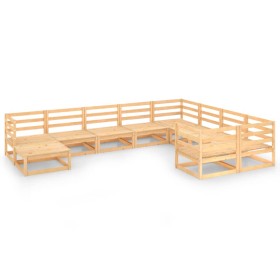 vidaXL 10-tlg. Garten-Lounge-Set Massivholz Kiefer