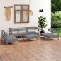 vidaXL 8-tlg. Garten-Lounge-Set Grau Massivholz Kiefer vidaXL 8-tlg. Garten-Lounge-Set Grau Massivholz Kiefer