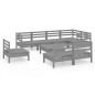 vidaXL 9-tlg. Garten-Lounge-Set Massivholz Kiefer Grau vidaXL 9-tlg. Garten-Lounge-Set Massivholz Kiefer Grau