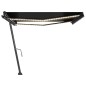 vidaXL Markise Manuell Einziehbar mit LED 450x350 cm Anthrazit vidaXL Markise Manuell Einziehbar mit LED 450x350 cm Anthrazit