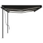 vidaXL Markise Manuell Einziehbar mit LED 6x3 m Anthrazit vidaXL Markise Manuell Einziehbar mit LED 6x3 m Anthrazit