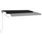 vidaXL Markise Manuell Einziehbar mit LED 450x350 cm Anthrazit vidaXL Markise Manuell Einziehbar mit LED 450x350 cm Anthrazit