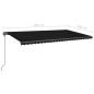 vidaXL Markise Manuell Einziehbar mit LED 6x3 m Anthrazit vidaXL Markise Manuell Einziehbar mit LED 6x3 m Anthrazit