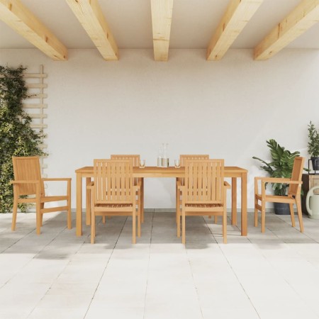 vidaXL 7-tlg. Garten-Essgruppe Massivholz Teak