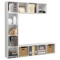 vidaXL 3-tlg. Bücher-/TV-Schrank Set Hochglanz-Weiß 180x30x180 cm vidaXL 3-tlg. Bücher-/TV-Schrank Set Hochglanz-Weiß 180x30x180 cm