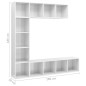vidaXL 3-tlg. Bücher-/TV-Schrank Set Hochglanz-Weiß 180x30x180 cm vidaXL 3-tlg. Bücher-/TV-Schrank Set Hochglanz-Weiß 180x30x180 cm