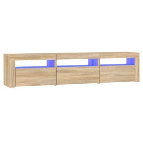 vidaXL TV-Schrank mit LED-Leuchten Sonoma-Eiche 180x35x40 cm