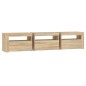 vidaXL TV-Schrank mit LED-Leuchten Sonoma-Eiche 180x35x40 cm vidaXL TV-Schrank mit LED-Leuchten Sonoma-Eiche 180x35x40 cm