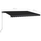 vidaXL Markise Manuell Einziehbar mit LED 450x350 cm Anthrazit vidaXL Markise Manuell Einziehbar mit LED 450x350 cm Anthrazit