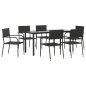 vidaXL 7-tlg. Garten-Essgruppe Schwarz Poly Rattan vidaXL 7-tlg. Garten-Essgruppe Schwarz Poly Rattan