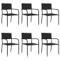 vidaXL 7-tlg. Garten-Essgruppe Schwarz Poly Rattan vidaXL 7-tlg. Garten-Essgruppe Schwarz Poly Rattan