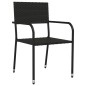 vidaXL 7-tlg. Garten-Essgruppe Schwarz Poly Rattan vidaXL 7-tlg. Garten-Essgruppe Schwarz Poly Rattan